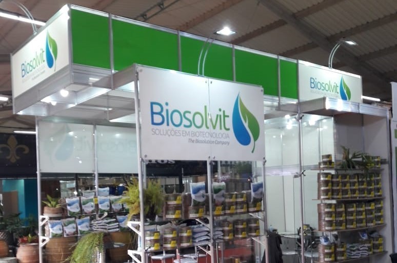 foto de divulga&ccedil;&atilde;o do stande da empresa em evento de neg&oacute;cios