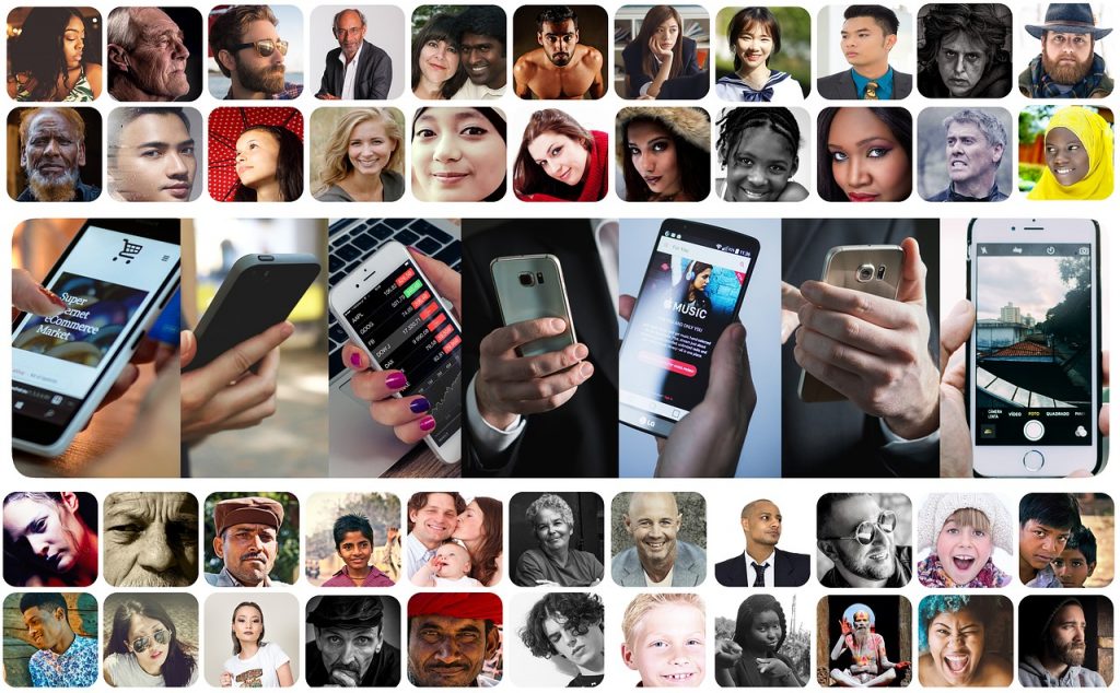 imagem ilustrativa pessoas e telas de smartphone foto pixabay