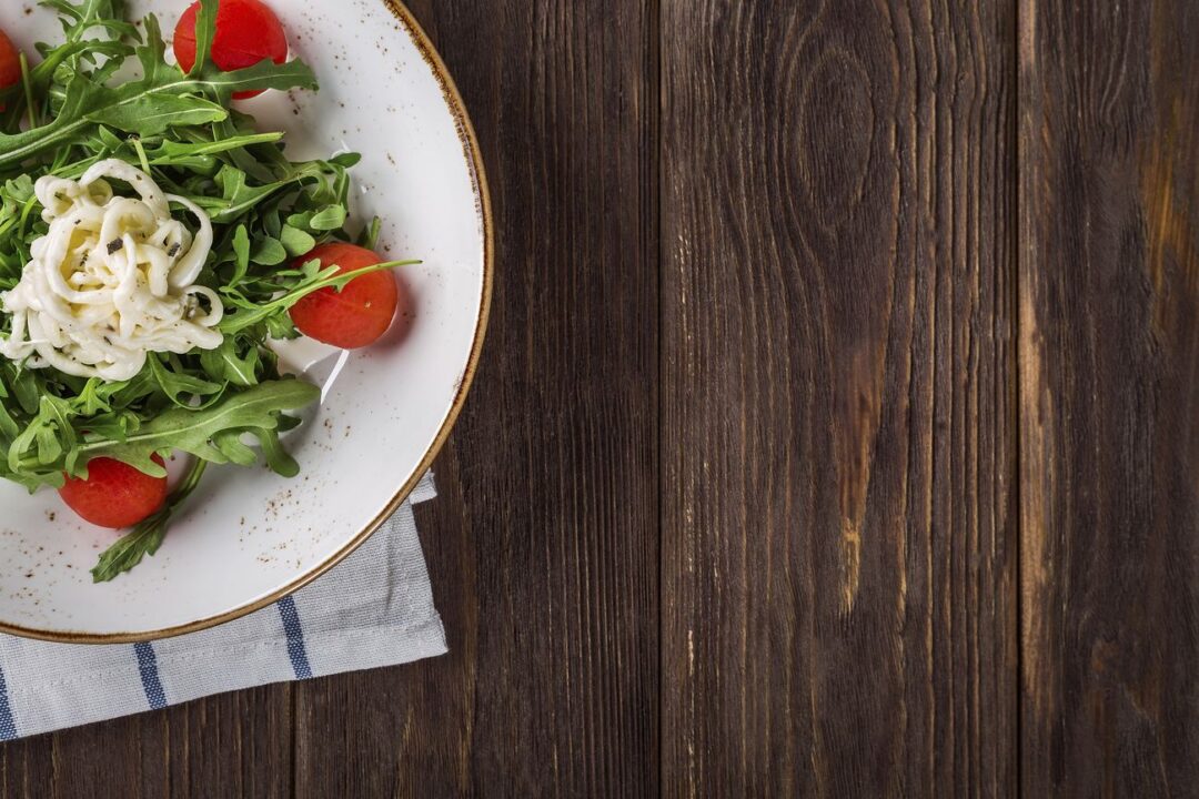 Free diet meal, salad, cherry