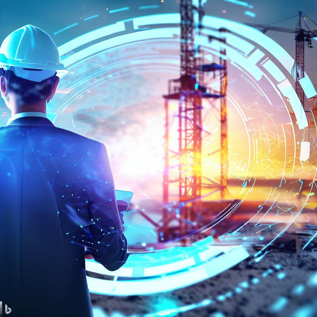 futuro da construção. Ilustração futuro da construção. Ilustração