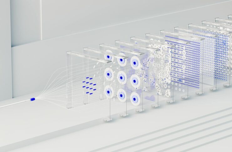 an artist s illustration of artificial intelligence ai this image was inspired by neural networks used in deep learning it was created by novoto studio as part of the visualising ai pr